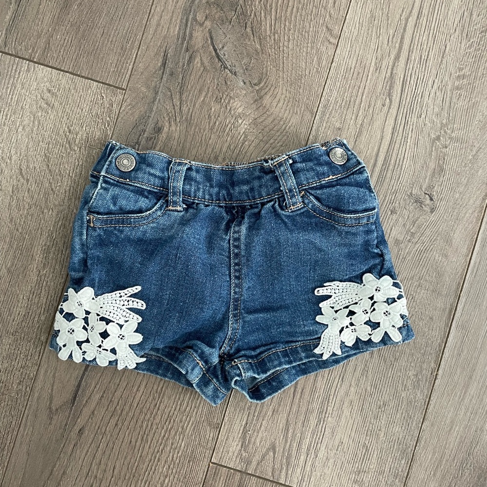 Denim shorts with detailing